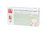 Vinyl Synthetic Exam Disposable Gloves, Large, 100 Gloves/Box - Osung USA