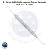 Dental Scaler U15-30 Light Wt. Metal Handle, 5 Pcs Set - Osung USA