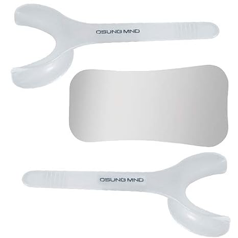 OSUNG Double Sided Photographic Intraoral Mouth Mirror with Handle,  Occlusal Small Size with Cheek Retractors Set - Osung USA 