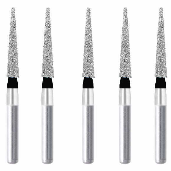 Conical Pointed, Slender Diamond Bur, 14µm dia, Extra Coarse Grit, FG Shank, 5/Pack