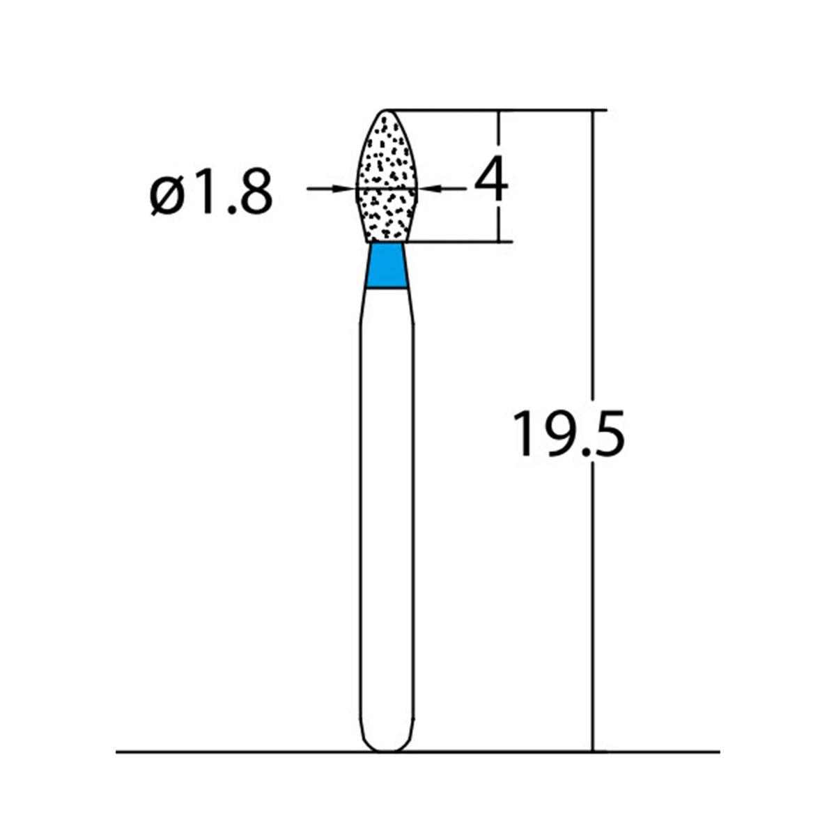 Frais Dentaires Diamantés Poire 1.2mm Grain Moyen - Lot De 25 - Réf. 237.12M1 - Osung