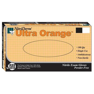 IHC Large NitriDerm Ultra Orange Powder-Free Nitrile Exam Glove - 100/Box - Osung USA