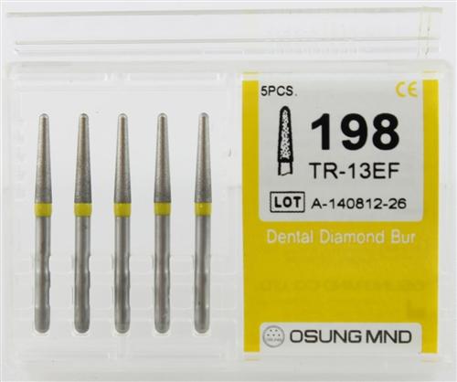 Diamond Burs, Taper Round Shape, Extra Fine Grit Multi-Use 198Tr-13Ef - Osung USA