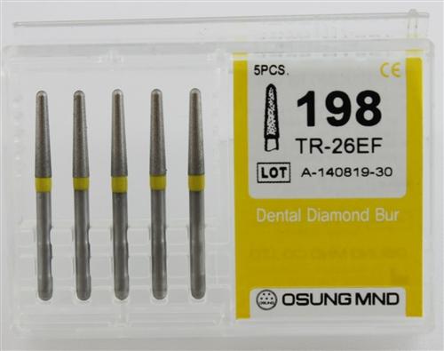 Diamond Burs, Taper Round Shape, Extra Fine Grit Multi-Use 198Tr-26Ef - Osung USA