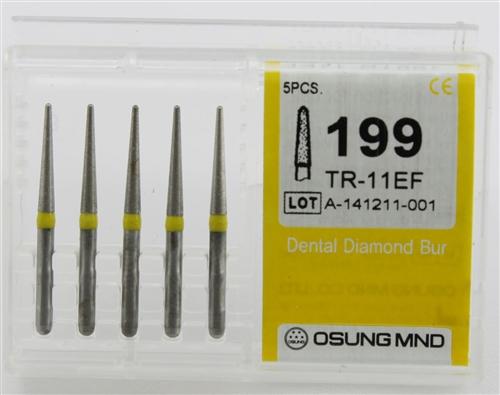 Diamond Burs, Taper Round Shape, Extra Fine Grit Multi-Use 199Tr-11Ef - Osung USA
