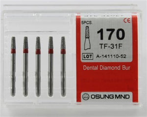 Diamond Burs, Taper Flat Shape, Fine Grit Multi-Use 170Tf-31F - Osung USA