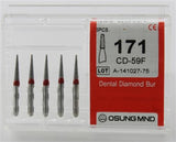 Diamond Burs, Taper Flat Shape, Fine Grit Multi-Use 171Cd-59F - Osung USA