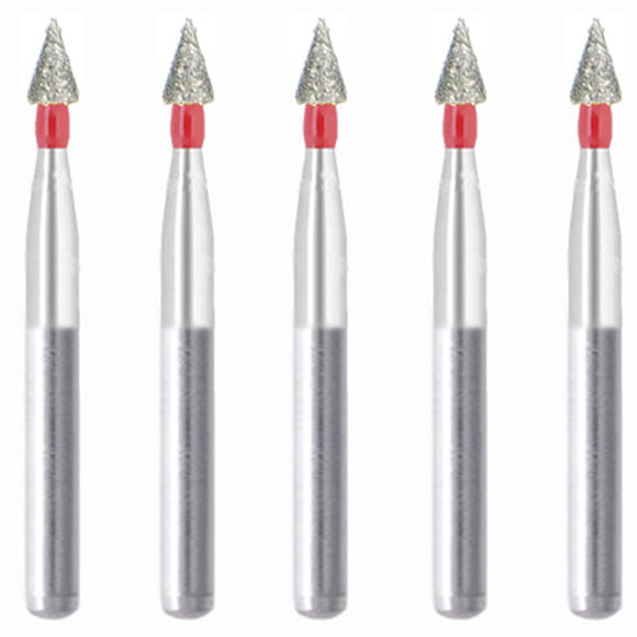 159.15F1, Conical Pointed, 1.5 mm Dia,  Fine Grit Diamond Bur, 5 per pack - Osung USA