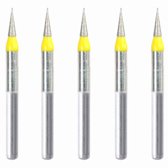 159.10EF1, Conical Pointed, 1 mm Dia,  Extra Fine Grit Diamond Bur, 5 per pack - Osung USA