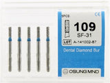 Diamond Burs, Cylindrical Flat Shape, Std Grit Multi-Use 109Sf-31 - Osung USA