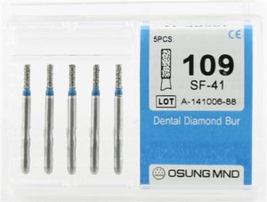 Diamond Burs, Cylindrical Flat Shape, Std Grit Multi-Use 109Sf-41 - Osung USA