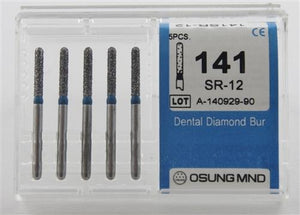 Diamond Burs, Cylindrical Round Shape, Std Grit Multi-Use 141Sr-12 - Osung USA