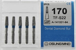 Diamond Burs, Taper Flat Shape, Standard Grit Multi-Use 170Tf-S22 - Osung USA
