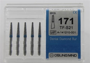 Diamond Burs, Taper Flat Shape, Standard Grit Multi-Use 171Tf-21 - Osung USA