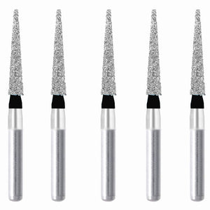 164.14EC1, Conical Pointed, Slender, 1.4 mm Dia,  Extra Coarse Grit Diamond Bur, 5 per pack - Osung USA