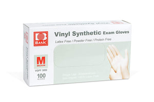 Vinyl Synthetic Exam Disposable Gloves, Medium, 100 Gloves/Box - Osung USA