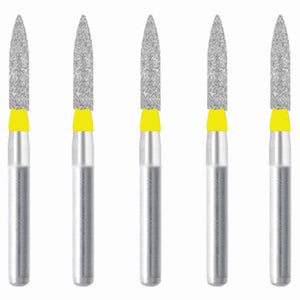 245.14EF1, Cylindrical, Ogival End, 1.4 mm Dia,  Extra Fine Grit Diamond Bur, 5 per pack - Osung USA