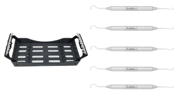 Dental Scaler U15-33 Light wt. metal Handle, 5 pc set - Osung USA 
