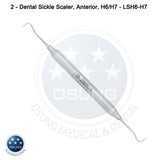 Dental Scaler H6-H7 Light Wt. Metal Handle, 5 Pcs Set - Osung USA