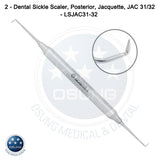Dental Scaler JAC31-32 Light Wt. Metal Handle, 5 Pcs Set - Osung USA