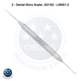 Dental Micro Scaler SMS1-2 Light Wt. Metal Handle, 5 Pcs Set - Osung USA