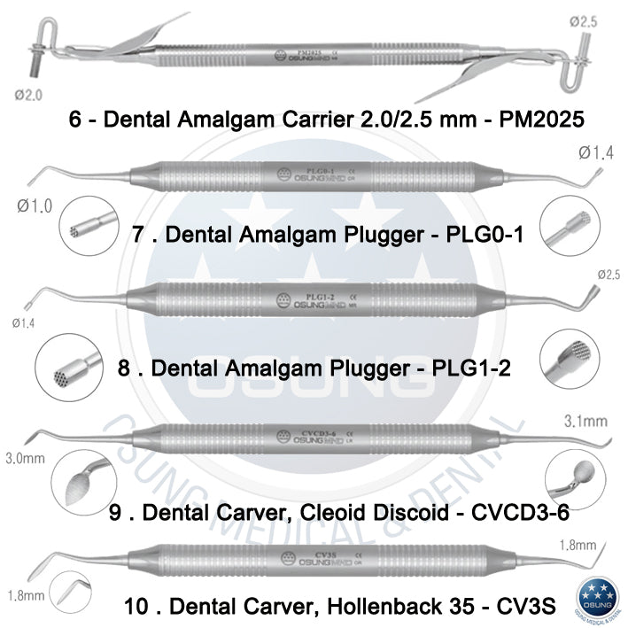 Dental Amalgam Tray Instrument Set C1038 Osung USA