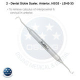 Dental Scaler H5-33 Light Wt. Metal Handle, 5 Pcs Set - Osung USA