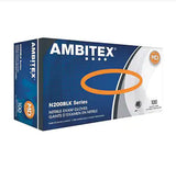 Ambitex N200BLK Series Powder Free Black Nitrile Gloves, Extra Large, 100/Box (NXL200BLK) - Osung USA