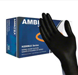Ambitex N200BLK Series Powder Free Black Nitrile Gloves, Large, 1000/Case (NLG200BLK) - Osung USA