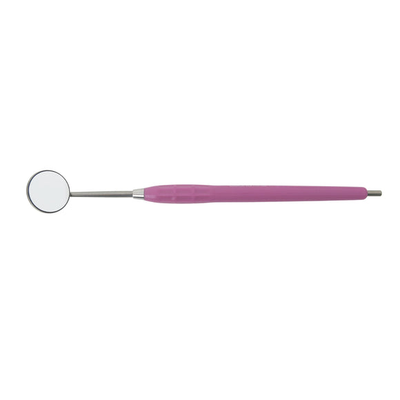 Mouth Mirror, Front Surface, Cone Socket No. 4, 22mm dia, Purple Handle, EA - Osung USA 